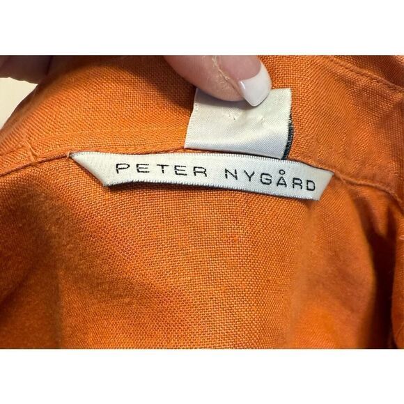 Peter Nygard 100% Linen Vtg Blouse Double Button Neck Sz. 14 Boxy - Picture 7 of 10